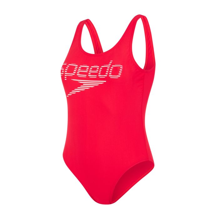 Speedo LOGO DEEP U-BK HI LEG 1PC AF, ženski kupaći kostim jednodjelni,  crvena | Intersport