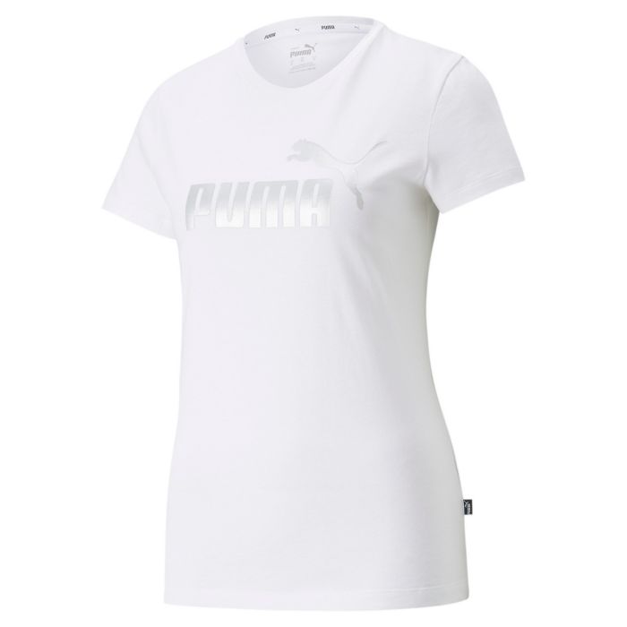 Puma ESS+ METALLIC LOGO TEE, ženska majica, bijela | Intersport