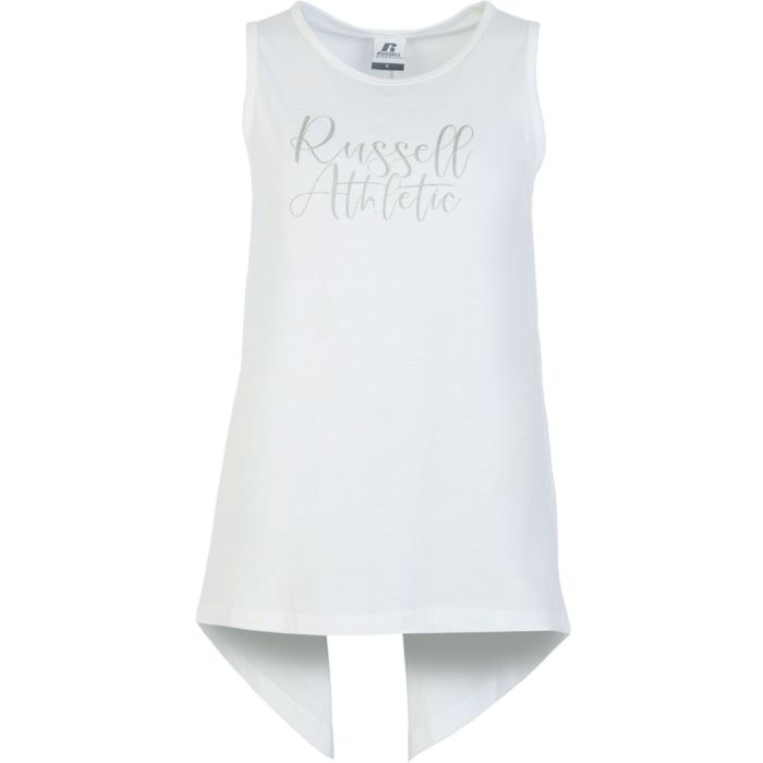 Russell Athletic SCRIPTED SPLIT BACK LONG TANK, ženska majica, bijela |  Intersport