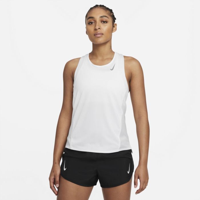 Nike W NK DF RACE SINGLET, ženska majica za trčanje, bijela | Intersport