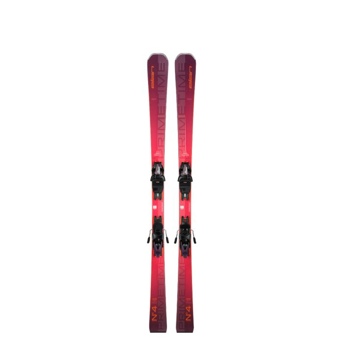 Elan PRIMETIME N°4 W PS + ELW 11.0 GW, set ženske all round skije, crvena |  Intersport