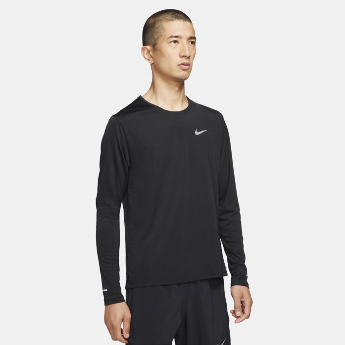 Nike M NK DF UV MILER TOP LS, muška majica za trčanje, crna | Intersport