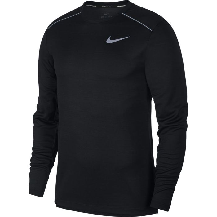 Nike M NK DRY MILER TOP LS, muška majica za trčanje, crna | Intersport